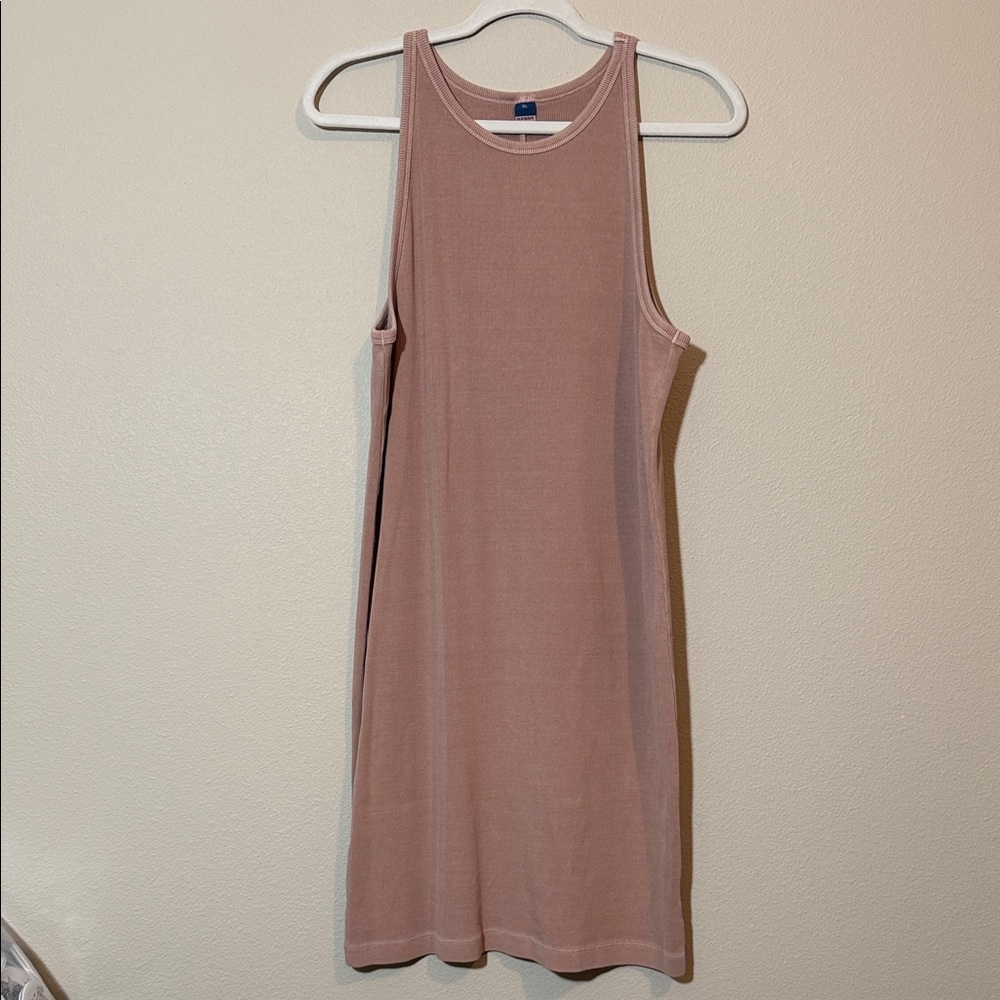 Old Navy Ribbed Tank Top Dress, Tan, size 2XL, body con, boho